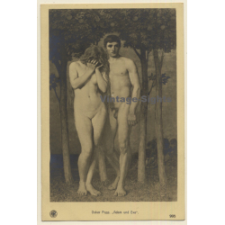 Oskar Popp: Adam Und Eva / Erotic Drawing - Nude Art (Vintage RPPC 1910s/1920s)