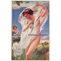 C.A. Lenoir: Danseuse De Pompei - Salon De Paris / Nude Art (Vintage PC ~1910s/1920s)