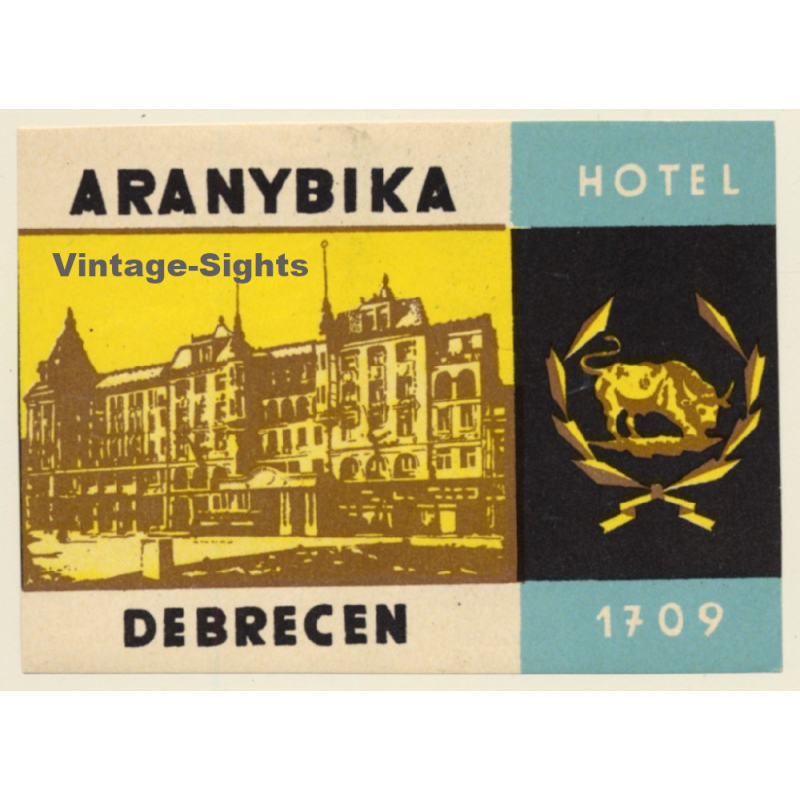 Debrecen / Hungary: Aranybika Hotel *2 (Vintage Luggage Label) Debrecen / Hungary: Aranybika Hotel *2 (Vintage Luggage Label)
