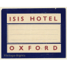 Oxford / UK: Isis Hotel (Vintage Luggage Label)