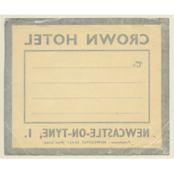 Newcastle-On-Tyne / UK: Crown Hotel (Vintage Luggage Label)