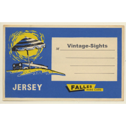 Jersey / UK: Falles Hire Cars (Vintage Luggage Label)