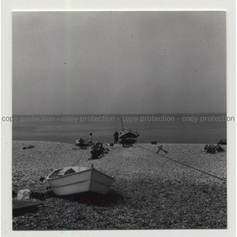 76790 Étretat: Old Fishing Boats At Beach - Jawls (Vintage Photo B/W 1963)