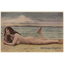 Otto Lingner: Süßes Nichtstun / Erotic Art (Vintage Artist PC ~1910s/1920s)
