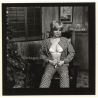 Erotic Model Candy Vaughan Undresses*2 / Bra (Vintage Contact Sheet Photo 1972)