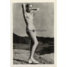 Natural Slim Nude Blonde On Sea Shore (Vintage Photo ~1940s/1950s)