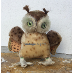 Vintage Steiff Owl 'Wittie' With Button & Tag 4314 - 1959-1967