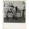 Erotic Study: 2 Semi Nude Girlfriends On Couch / Nylons - Lesbian INT (Vintage Photo KORENJAK 1970s/1980s)