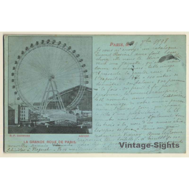 France: La Grande Roue De Paris (Vintage PC 1898)