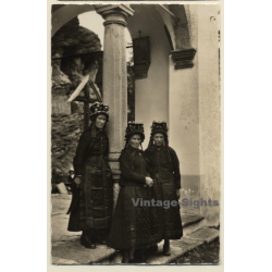 Saas-Fee: Walliser Frauen In Traditioneller Tracht (Vintage RPPC ~1930s)