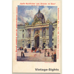 Vienna / Austria: Burg Eingang - Apollo Nachtlichter (Vintage PC 1900s)