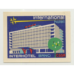 Interhotel Hotel - Brno / Czech Republic (Vintage Luggage Label)