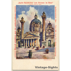 Vienna / Austria: Karlskirche - Apollo Nachtlichter (Vintage PC 1900s)