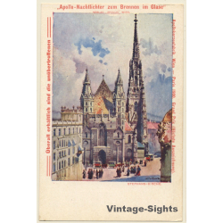 Vienna / Austria: Stephanskirche - Apollo Nachtlichter (Vintage PC 1900s)