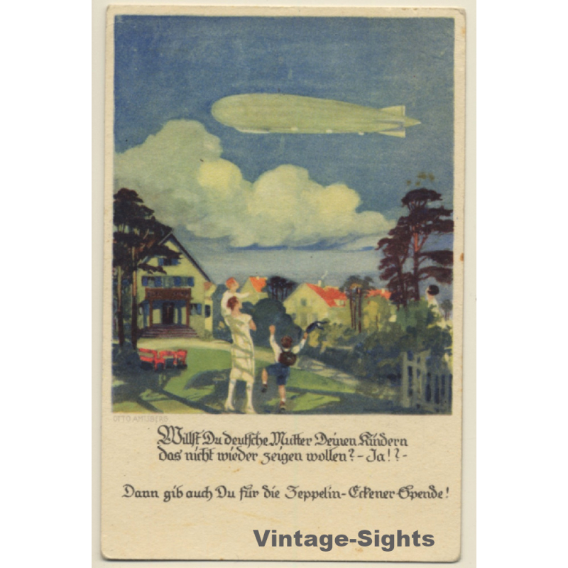 Otto Amtsberg: Zeppelin Eckener Spende (Vintage Artist PC 1920s) Otto Amtsberg: Zeppelin Eckener Spende (Vintage Artist PC 1920s)
