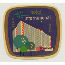 Hotel International - Brno / Czech Republic (Vintage Luggage Label)