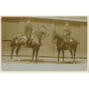 2 German Cavalrymen On Horses / Uniform (Vintage RPPC ~1900s)