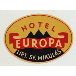 Hotel Europa - Liptovsky Mikulas / Slovakia (Vintage Luggage Label)