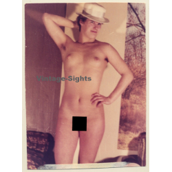 Natural Nude With Funny Hat / Hairy Armpits (Vintage Photo ~1980s)