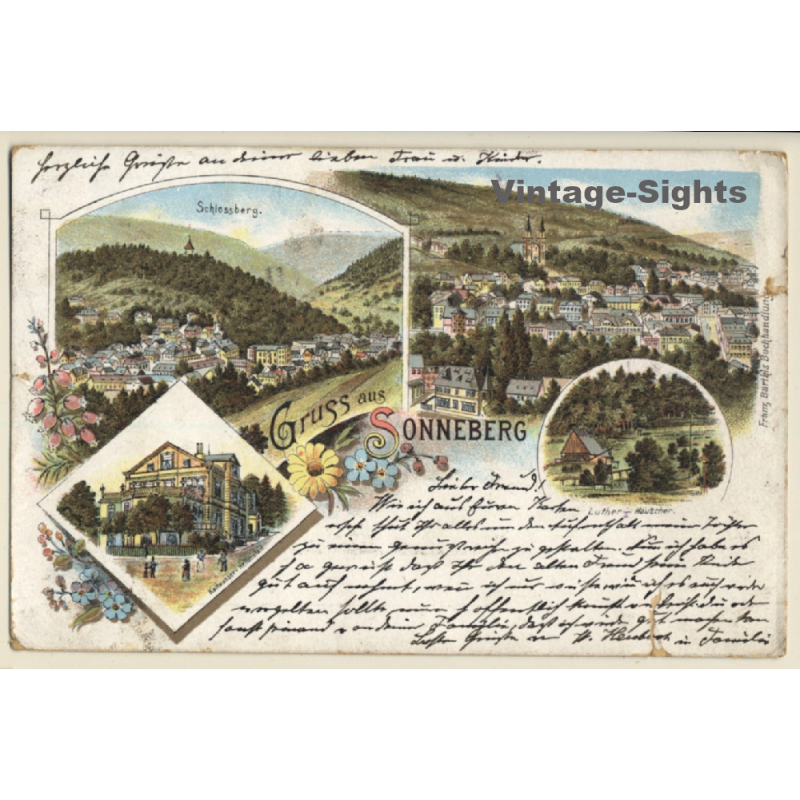 Germany: Gruss Aus Sonneberg (Vintage PC Litho 1897) Germany: Gruss Aus Sonneberg (Vintage PC Litho 1897)