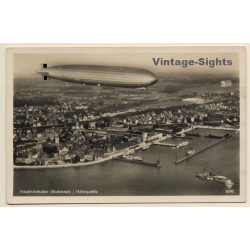 Friedrichshafen / Germany: Hafenpartie - Graf Zeppelin (Vintage RPPC ~1930s)