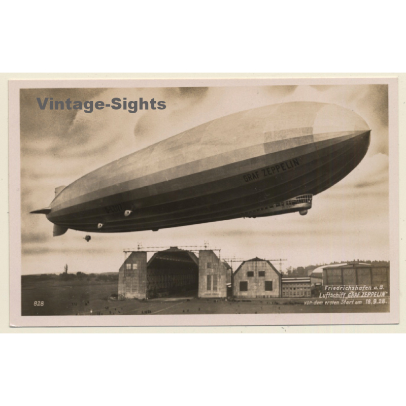 Friedrichshafen / Germany: Luftschiff Graf Zeppelin Vor Dem 1. Start (Vintage RPPC 1928) Friedrichshafen / Germany: Luftschiff Graf Zeppelin Vor Dem 1. Start (Vintage RPPC 1928)