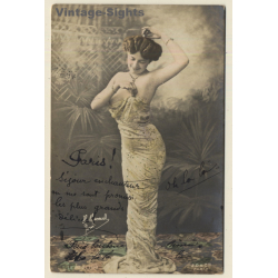 H. Manuel - Paris: Le Peplum / Showgirl Flashes Breast - Risqué (Vintage RPPC 1904)