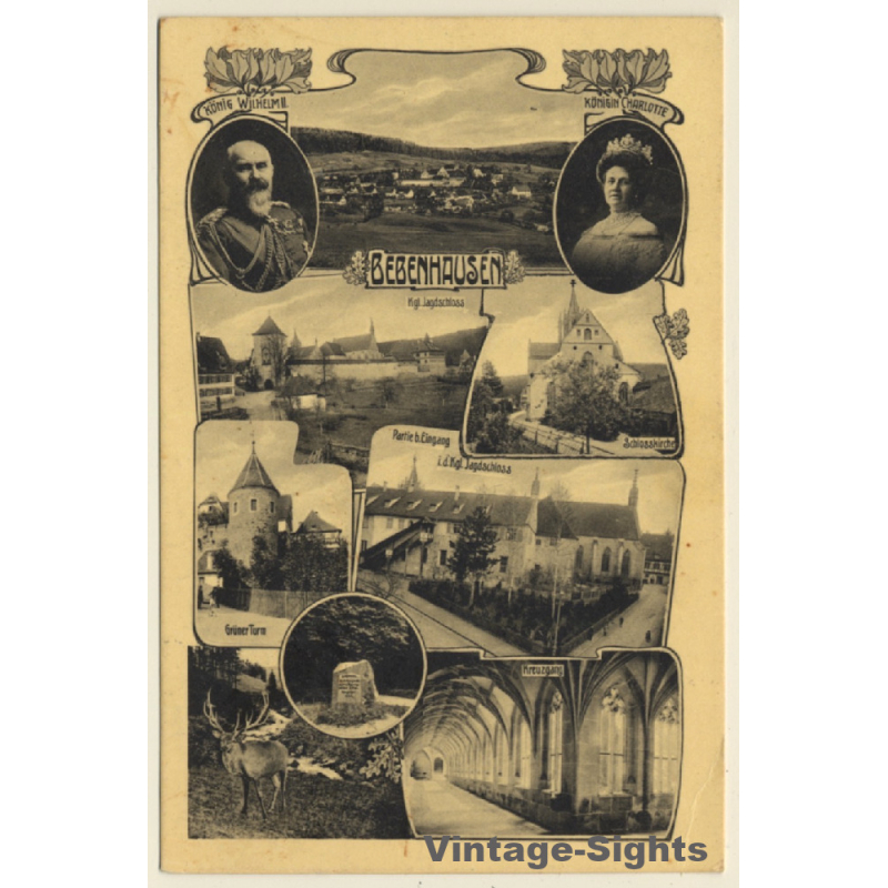 Bebenhausen: König Wilhelm II & Königin Charlotte (Vintage PC 1916) Bebenhausen: König Wilhelm II & Königin Charlotte (Vintage PC 1916)