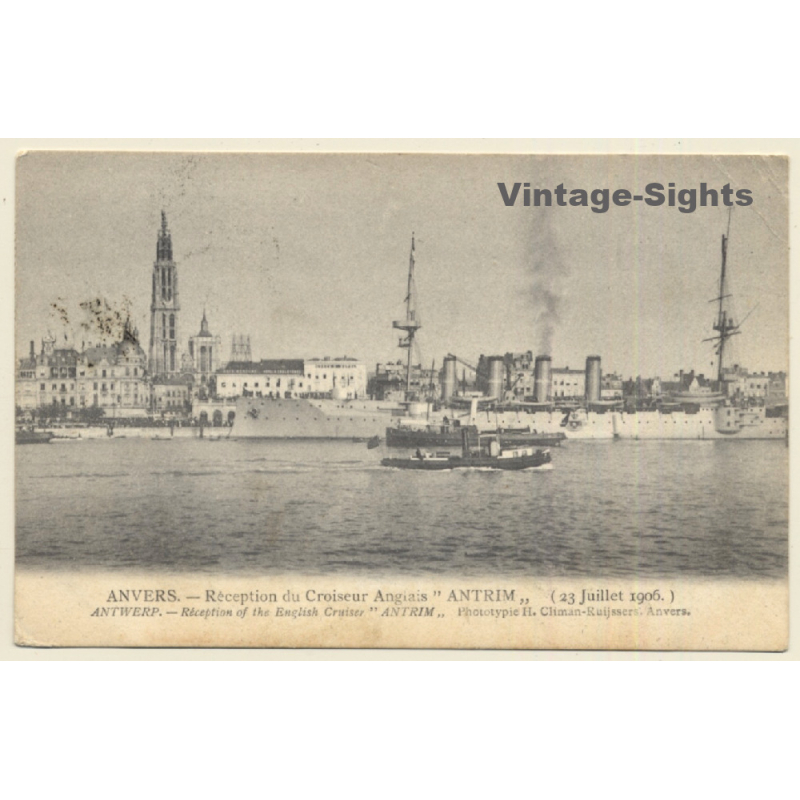 Antwerp: Reception Of The English Cruiser Antrim (Vintage PC 1906)