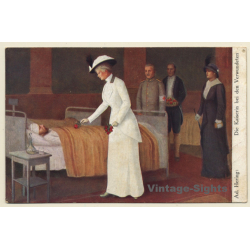 A.Hering: Kaiserin Bei Den Verwundeten / Rotes Kreuz (Vintage PC 1916)