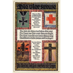 Die Vier Kreuze / WW1 - Rotes Kreuz (Vintage PC 1915)