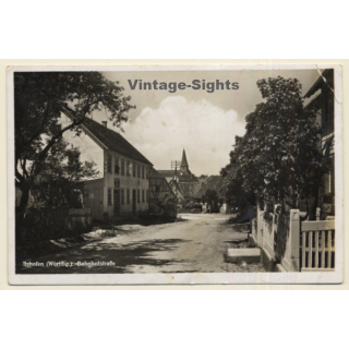 Ilshofen / Germany: Bahnhofstraße (Vintage RPPC 1933)