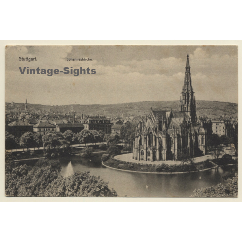Stuttgart / Germany: Johanneskirche - Feuersee (Vintage PC 1906)