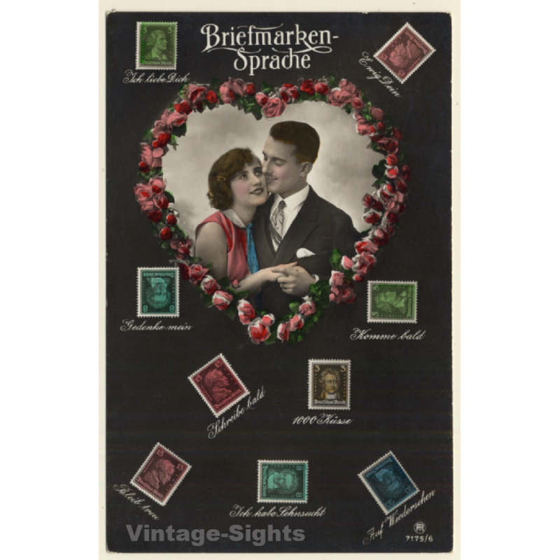 Briefmarken Sprache / Stamp Language *4 (Vintage PC 1930s/1940s)