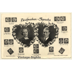 Briefmarken Sprache / Stamp Language *6 (Vintage PC 1930s/1940s)