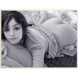 Erotic Study: Natural Brunette Female With Bare Butt (Digital Photo Print 2000s)