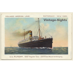 Holland - Amerika Linie: D.D. Rijndam / Steamer (Vintage PC 1914)