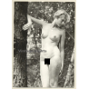Natural Shorthaired Nude Leaning Against Tree (Vintage Photo GDR ~1980s)