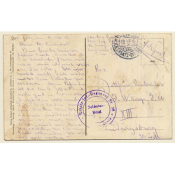 Dienstmädchen Mit Der Kriegsschürze / Brotkarte (Vintage PC 1916)