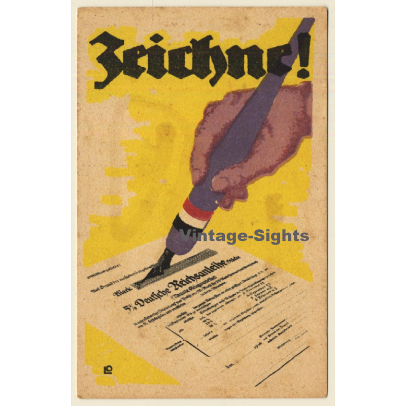 Zeichne! 5% Deutsche Reichsanleihe / Propaganda (Vintage PC 1910s)
