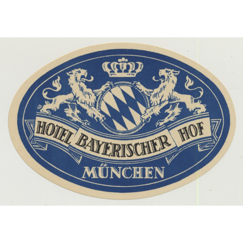 Hotel Bayerischer Hof - München / Germany (Vintage Luggage Label)