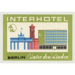 Interhotel Unter Den Linden - Berlin / East Germany DDR (Vintage Luggage Label)