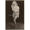Sweet Blonde Semi Nude Female Standing / Fishnets (Vintage Photo ~1950s/1960s)