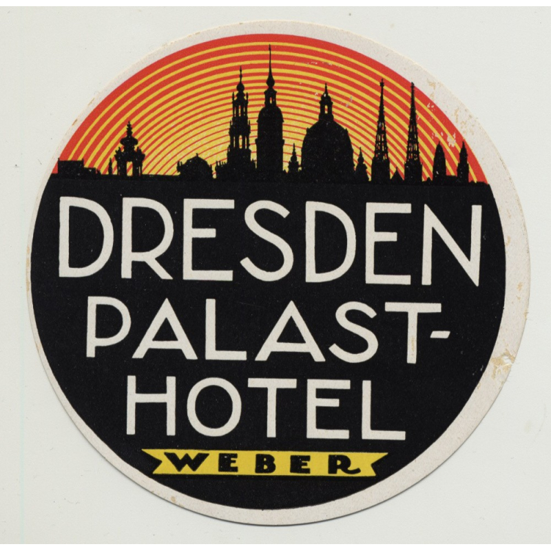 Palasthotel Weber - Dresden / East Germany DDR (Vintage Luggage Label)