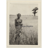 Africa: Topless Indigenous Woman In Steppe / Sarong (Vintage Photo Print)