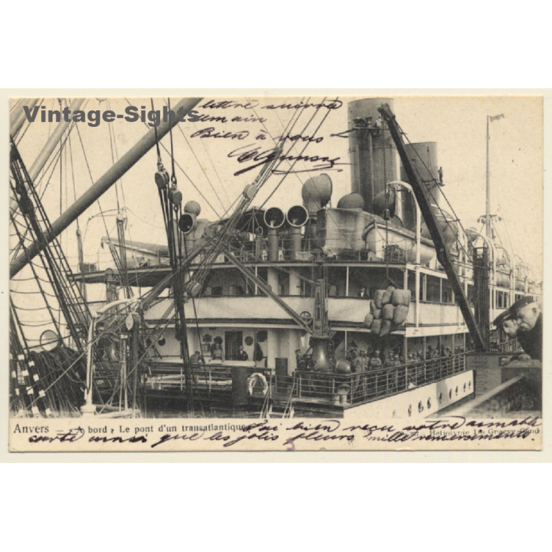 Anvers: A Bord - Le Pont D'Un Transatlantique (Vintage PC 1900s)