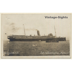 Helgoland: Schnelldampfer Kaiser (Vintage RPPC 1920s)