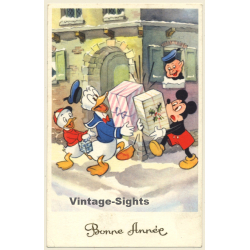 Walt Disney: Mickey Mouse, Porky Pig, Donald Duck & Huey (Vintage PC Belgium 1960)
