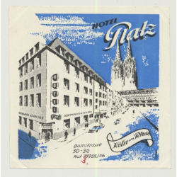 Hotel Platz - Kölm Am Rhein / Germany (Vintage Luggage Label)