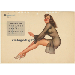 Alberto Varga: 1947 Esquire Girl Calendar: December / Pin Up (Vintage Calendar Page)